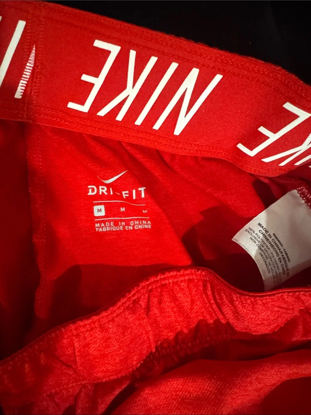 Nike Red Running Shorts with Black Drawstring